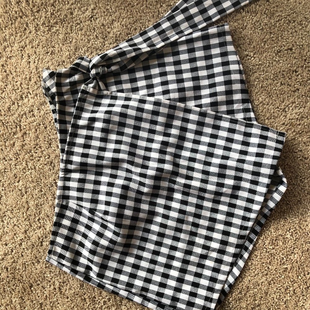 Black and White Gingham Skort